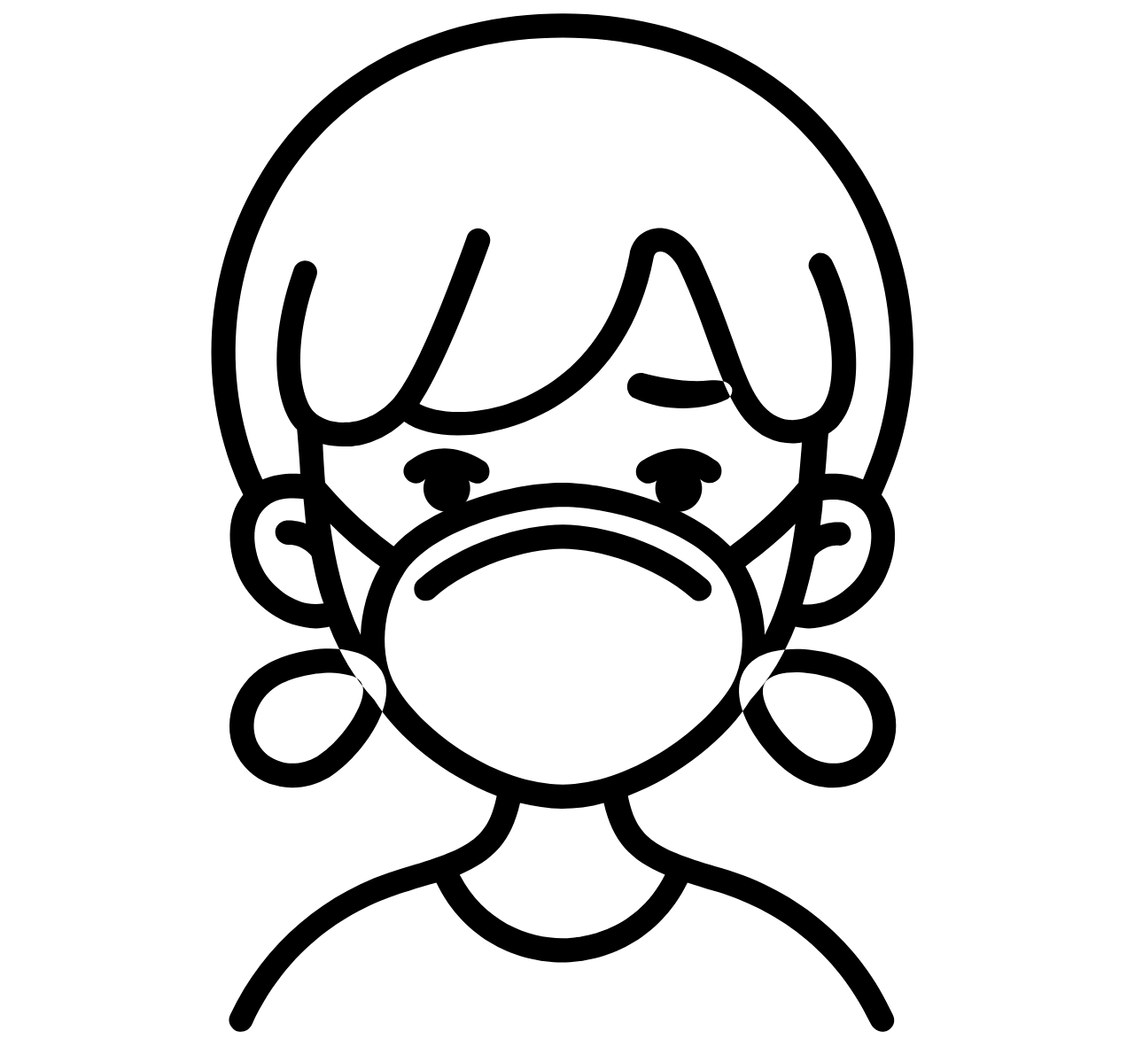 マスクする人